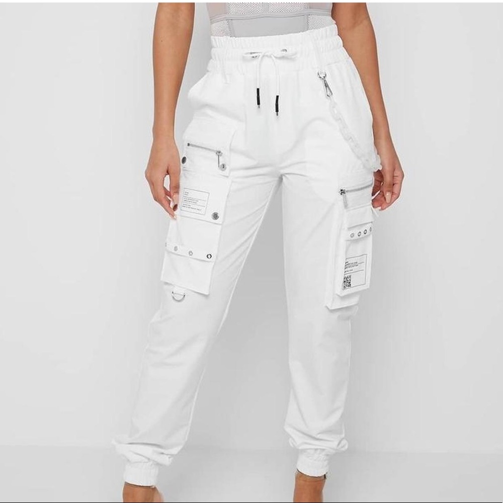 Maniere De Voir White Cargo Pants